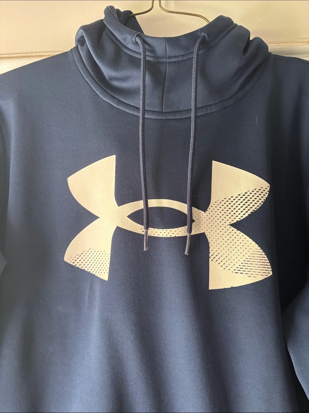 Under Armour Navy Pullover Hoodie with White Logo